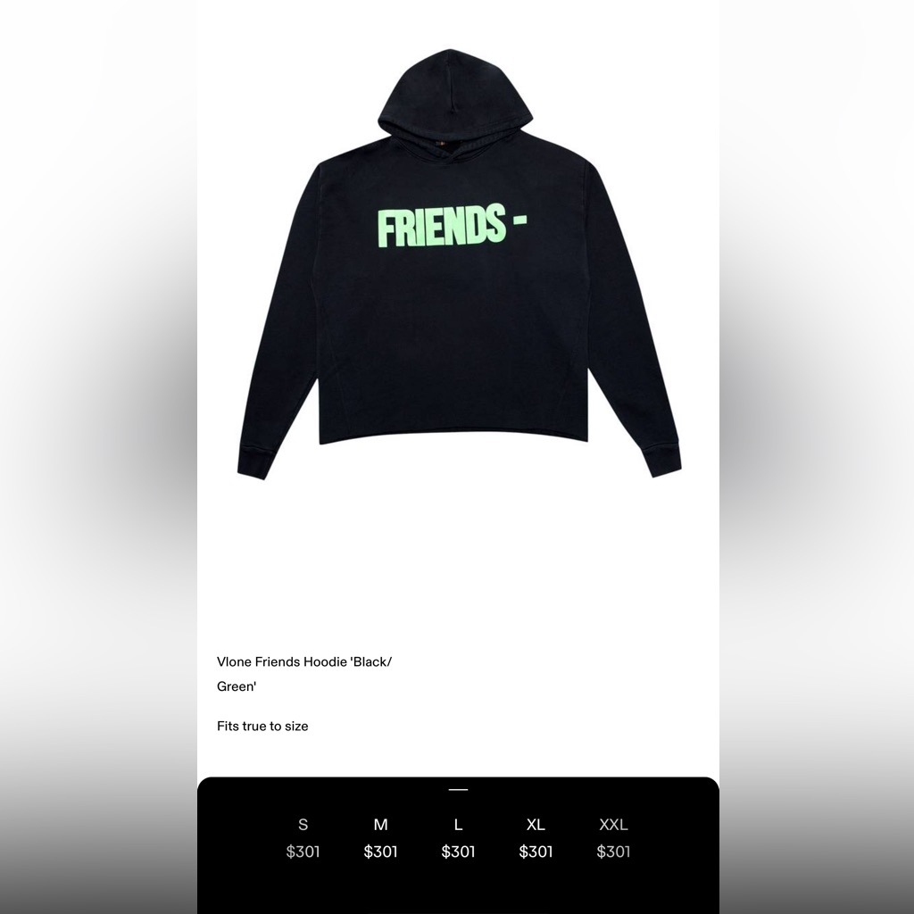 Vlone Friends Hoodie Black/Green